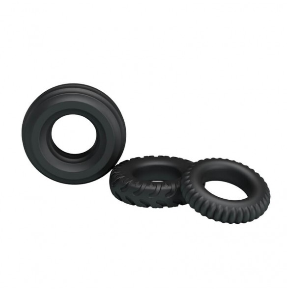 BAILE - Macho Men's Delay Penis Ring (Full Set 3 Pieces)